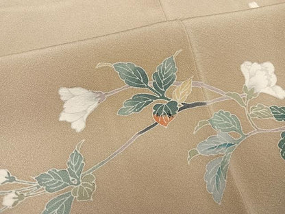 平和屋着物●京加賀友禅　百貫達雄　訪問着　枝花文　正絹　逸品　AABF8760ph