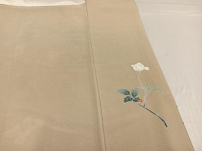 平和屋着物●京加賀友禅　百貫達雄　訪問着　枝花文　正絹　逸品　AABF8760ph