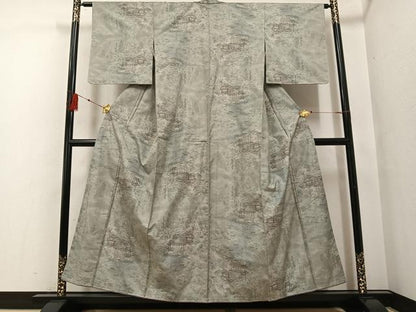 平和屋着物●都喜ヱ門　本場大島紬　カタス9マルキ　風景草木文　藤絹織物謹製　正絹　逸品　未使用　AABF8762ph