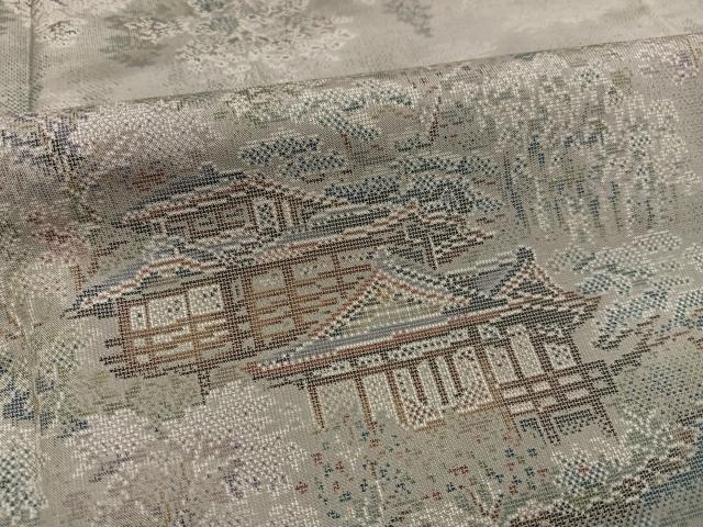 平和屋着物●都喜ヱ門　本場大島紬　カタス9マルキ　風景草木文　藤絹織物謹製　正絹　逸品　未使用　AABF8762ph