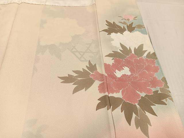 平和屋着物●訪問着　草花文　暈し染め　正絹　逸品　AABF8765ph