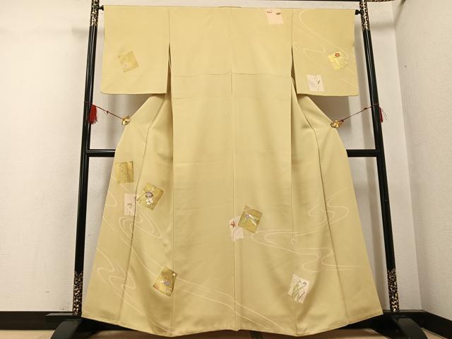 平和屋着物●訪問着　駒刺繍　星　草花文　金彩　ますいわ屋扱い　正絹　逸品　AABF8766ph