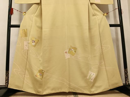 平和屋着物●訪問着　駒刺繍　星　草花文　金彩　ますいわ屋扱い　正絹　逸品　AABF8766ph