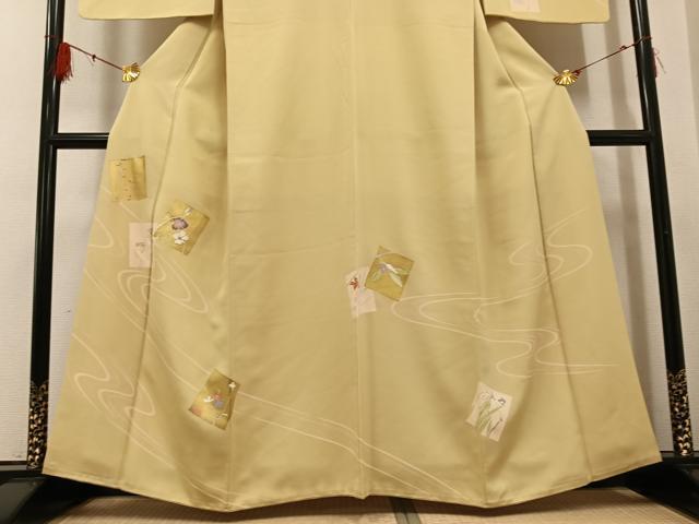 平和屋着物●訪問着　駒刺繍　星　草花文　金彩　ますいわ屋扱い　正絹　逸品　AABF8766ph