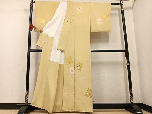 平和屋着物●訪問着　駒刺繍　星　草花文　金彩　ますいわ屋扱い　正絹　逸品　AABF8766ph
