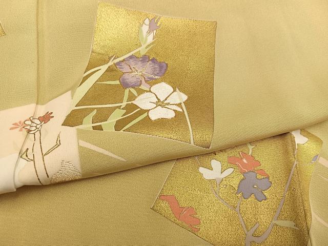 平和屋着物●訪問着　駒刺繍　星　草花文　金彩　ますいわ屋扱い　正絹　逸品　AABF8766ph