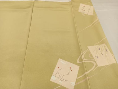 平和屋着物●訪問着　駒刺繍　星　草花文　金彩　ますいわ屋扱い　正絹　逸品　AABF8766ph