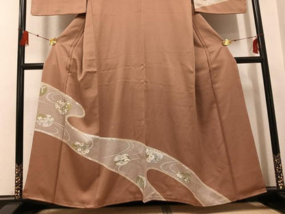 平和屋着物●訪問着　草花文　金彩　正絹　逸品　未使用　AABF8768ph