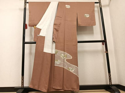 平和屋着物●訪問着　草花文　金彩　正絹　逸品　未使用　AABF8768ph