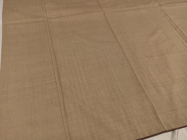 平和屋着物●本場結城紬　重要無形文化財　色無地　枯色　正絹　逸品　AABF8769ph