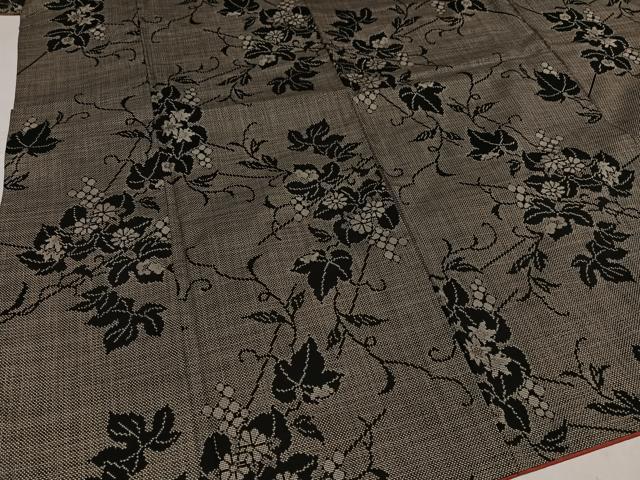 平和屋着物●本場大島紬　一元7マルキ　枝花文　正絹　逸品　AABF8771ph