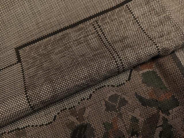 平和屋着物●本場大島紬　カタス9マルキ　人物花文　正絹　逸品　未使用　AABF8772ph