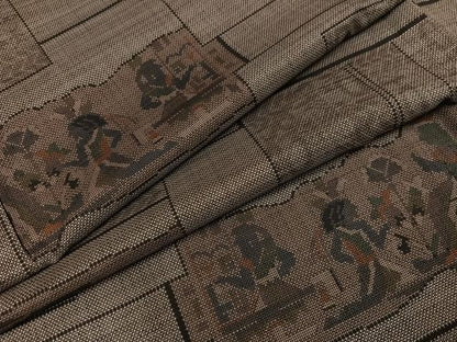 平和屋着物●本場大島紬　カタス9マルキ　人物花文　正絹　逸品　未使用　AABF8772ph
