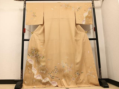 平和屋着物●本加賀友禅作家　北村比呂志　花鳥唐草文　金彩　訪問着　正絹　逸品　未使用　AABF8775ph