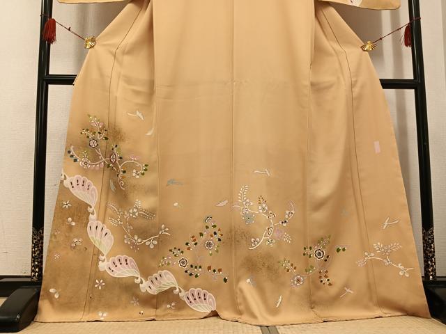 平和屋着物●本加賀友禅作家　北村比呂志　花鳥唐草文　金彩　訪問着　正絹　逸品　未使用　AABF8775ph