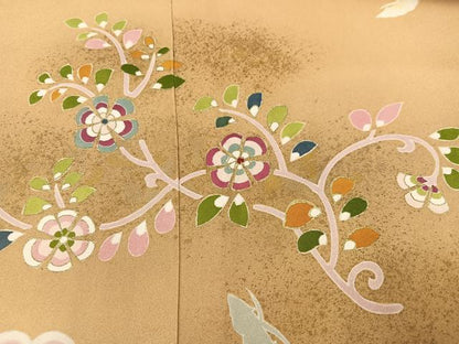 平和屋着物●本加賀友禅作家　北村比呂志　花鳥唐草文　金彩　訪問着　正絹　逸品　未使用　AABF8775ph