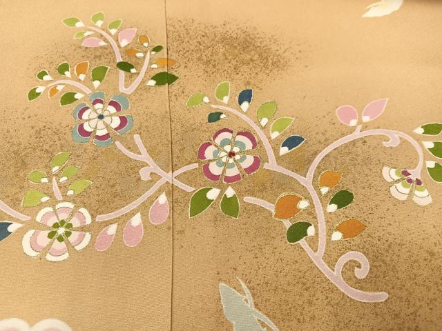 平和屋着物●本加賀友禅作家　北村比呂志　花鳥唐草文　金彩　訪問着　正絹　逸品　未使用　AABF8775ph