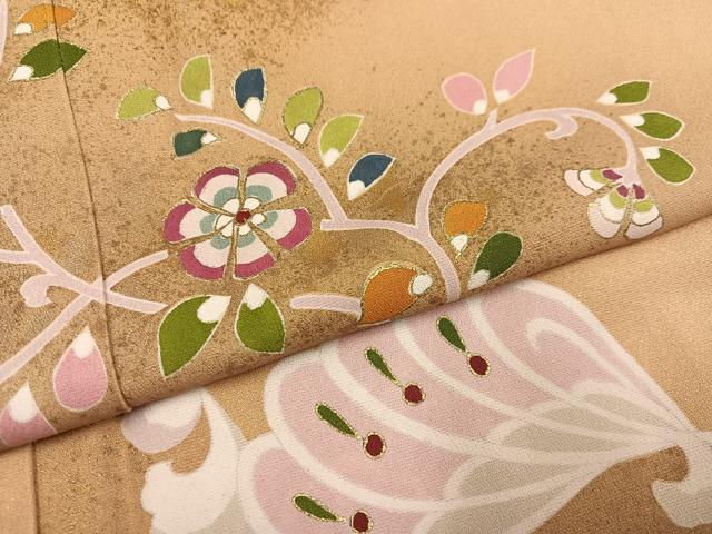 平和屋着物●本加賀友禅作家　北村比呂志　花鳥唐草文　金彩　訪問着　正絹　逸品　未使用　AABF8775ph