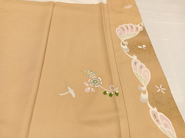 平和屋着物●本加賀友禅作家　北村比呂志　花鳥唐草文　金彩　訪問着　正絹　逸品　未使用　AABF8775ph