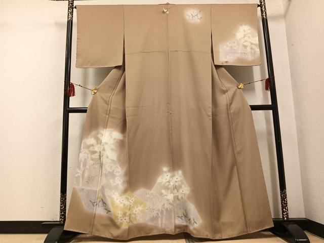 平和屋着物●訪問着　草花文　暈し染め　正絹　逸品　AABF8776ph