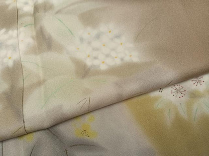 平和屋着物●訪問着　草花文　暈し染め　正絹　逸品　AABF8776ph
