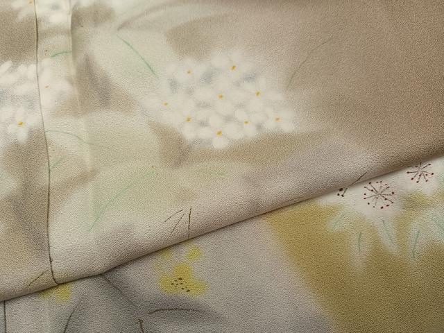 平和屋着物●訪問着　草花文　暈し染め　正絹　逸品　AABF8776ph