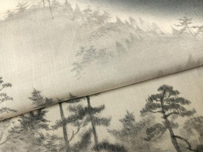 平和屋着物●訪問着　作家物　紬地　手描き　嵐山炎　霧の深津渓　暈し染め　正絹　逸品　未使用　AABF8780ph