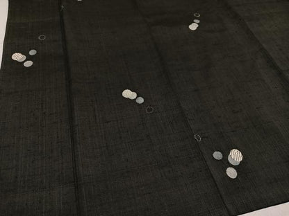 平和屋着物●赤城紬　小紋　丸文　高島屋扱い　正絹　逸品　AABF8784ph