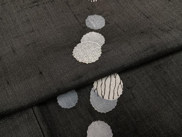 平和屋着物●赤城紬　小紋　丸文　高島屋扱い　正絹　逸品　AABF8784ph