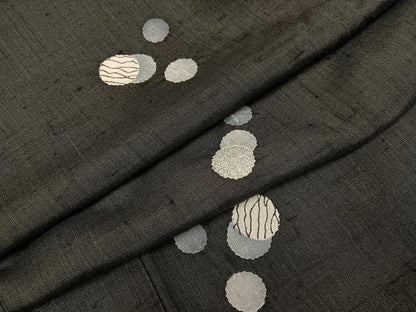平和屋着物●赤城紬　小紋　丸文　高島屋扱い　正絹　逸品　AABF8784ph