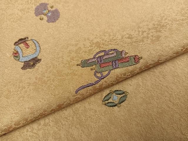 平和屋着物●上質な小紋　刺繍　宝尽くし　金糸　正絹　逸品　AABF8785ph