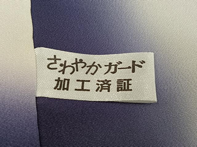 平和屋着物●江戸小紋　毛万筋　滅紫色×蝉色　丹後ちりめん　反端付き　正絹　逸品　AABF8787ph