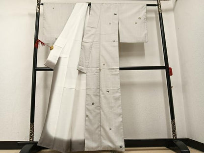 平和屋着物●本場大島紬　染大島　源氏香　正絹　逸品　AABF8792ph