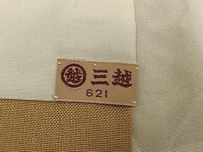 平和屋着物●日本工芸会正会員　京友禅作家　清水光美　訪問着　紬地　枝花文　金彩　三越扱い　正絹　逸品　AABF8798ph