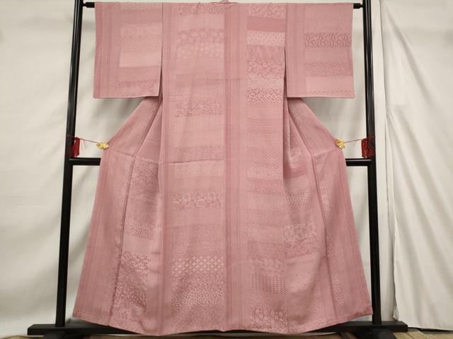 平和屋着物■江戸小紋染工房　小林染芸　小林茂徳　江戸小紋　横段寄せ小紋柄　正絹　逸品　AABF8807st