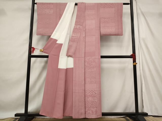 平和屋着物■江戸小紋染工房　小林染芸　小林茂徳　江戸小紋　横段寄せ小紋柄　正絹　逸品　AABF8807st