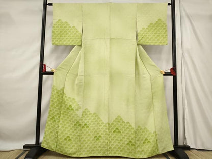 平和屋着物■訪問着　地紋起こし　花青海波　暈し染め　正絹　逸品　AABF8809st