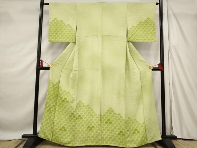 平和屋着物■訪問着　地紋起こし　花青海波　暈し染め　正絹　逸品　AABF8809st