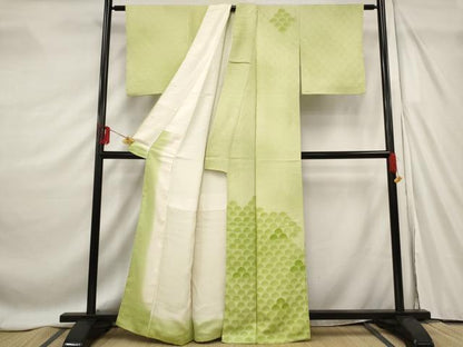 平和屋着物■訪問着　地紋起こし　花青海波　暈し染め　正絹　逸品　AABF8809st