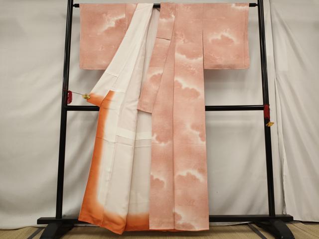 平和屋着物■上質な小紋　霞文　暈し染め　正絹　逸品　未使用　AABF8810st