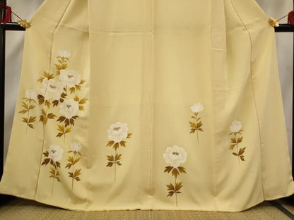 平和屋着物■訪問着　草花文　金彩　正絹　逸品　AABF8816st
