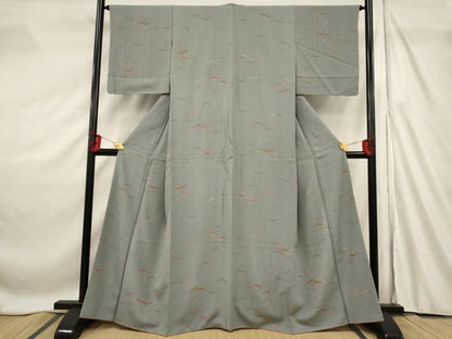 平和屋着物■上質な小紋 雪芝文 金彩 正絹 逸品 未使用 AABF8817st