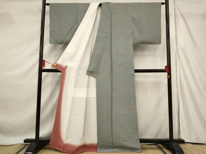 平和屋着物■上質な小紋 雪芝文 金彩 正絹 逸品 未使用 AABF8817st