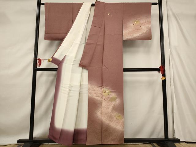 平和屋着物■訪問着　駒刺繍　吉祥花文　暈し染め　金彩　正絹　逸品　AABF8822st