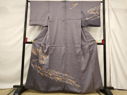 平和屋着物■訪問着　駒刺繍　流水花文　暈し染め　金彩　正絹　逸品　AABF8840st