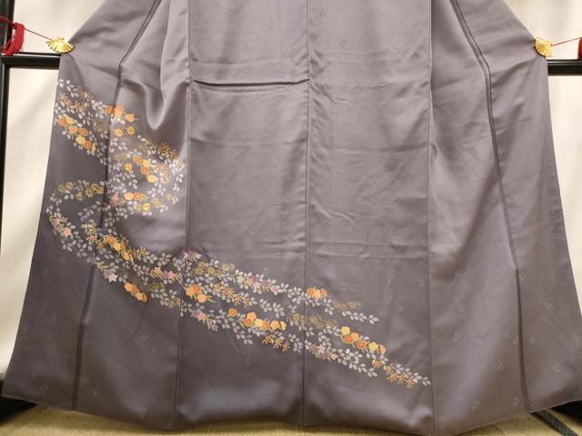 平和屋着物■訪問着　駒刺繍　流水花文　暈し染め　金彩　正絹　逸品　AABF8840st