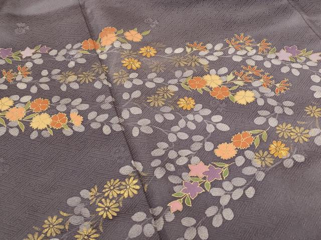 平和屋着物■訪問着　駒刺繍　流水花文　暈し染め　金彩　正絹　逸品　AABF8840st