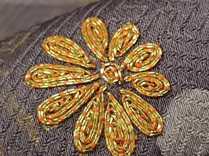平和屋着物■訪問着　駒刺繍　流水花文　暈し染め　金彩　正絹　逸品　AABF8840st