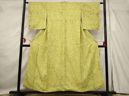 平和屋着物■上質な小紋　総絞り　亀甲文　正絹　逸品　AABF8864st