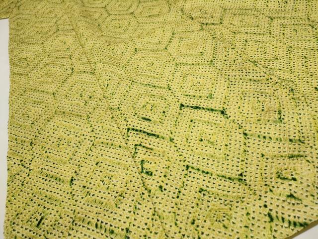平和屋着物■上質な小紋　総絞り　亀甲文　正絹　逸品　AABF8864st